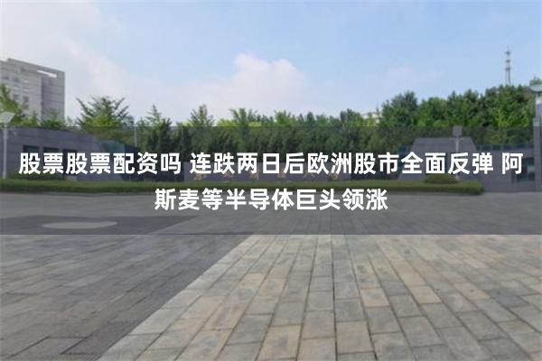 股票股票配资吗 连跌两日后欧洲股市全面反弹 阿斯麦等半导体巨头领涨