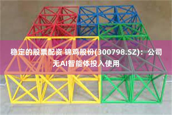 稳定的股票配资 锦鸡股份(300798.SZ)：公司无AI智能体投入使用