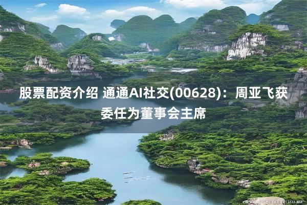 股票配资介绍 通通AI社交(00628)：周亚飞获委任为董事会主席