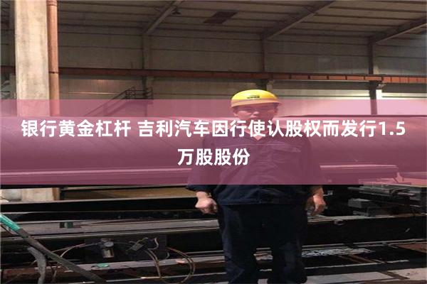 银行黄金杠杆 吉利汽车因行使认股权而发行1.5万股股份