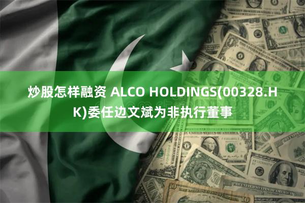 炒股怎样融资 ALCO HOLDINGS(00328.HK)委任边文斌为非执行董事