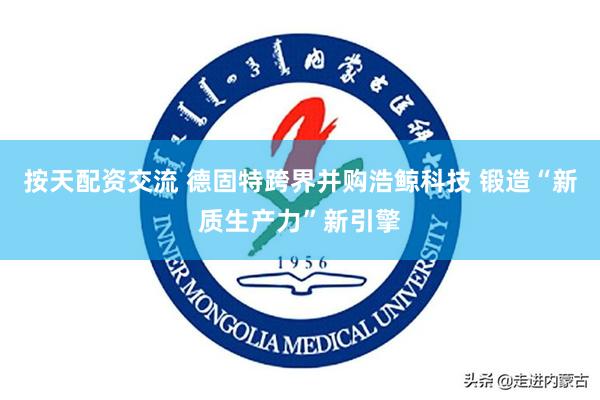 按天配资交流 德固特跨界并购浩鲸科技 锻造“新质生产力”新引擎