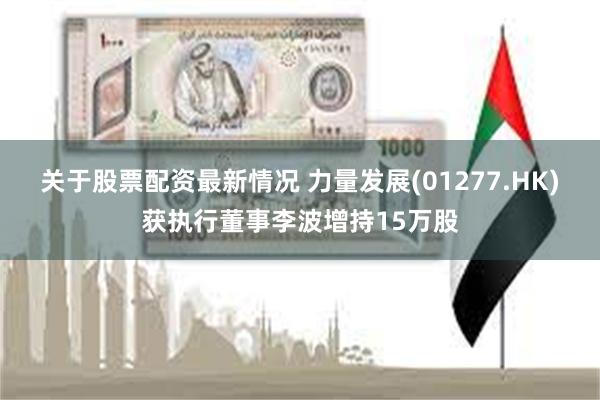 关于股票配资最新情况 力量发展(01277.HK)获执行董事李波增持15万股
